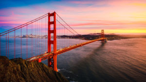 The Golden Gate Bridge at Sunset, San Francisco , CA