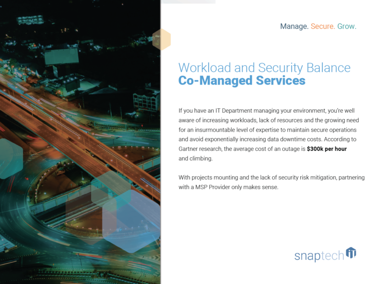 Workload and Security Balance Co-Managed Services Screenshot